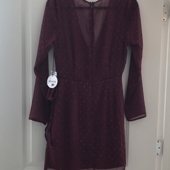 Maya Wrap Dress in Burgundy - Picture 6 of 6